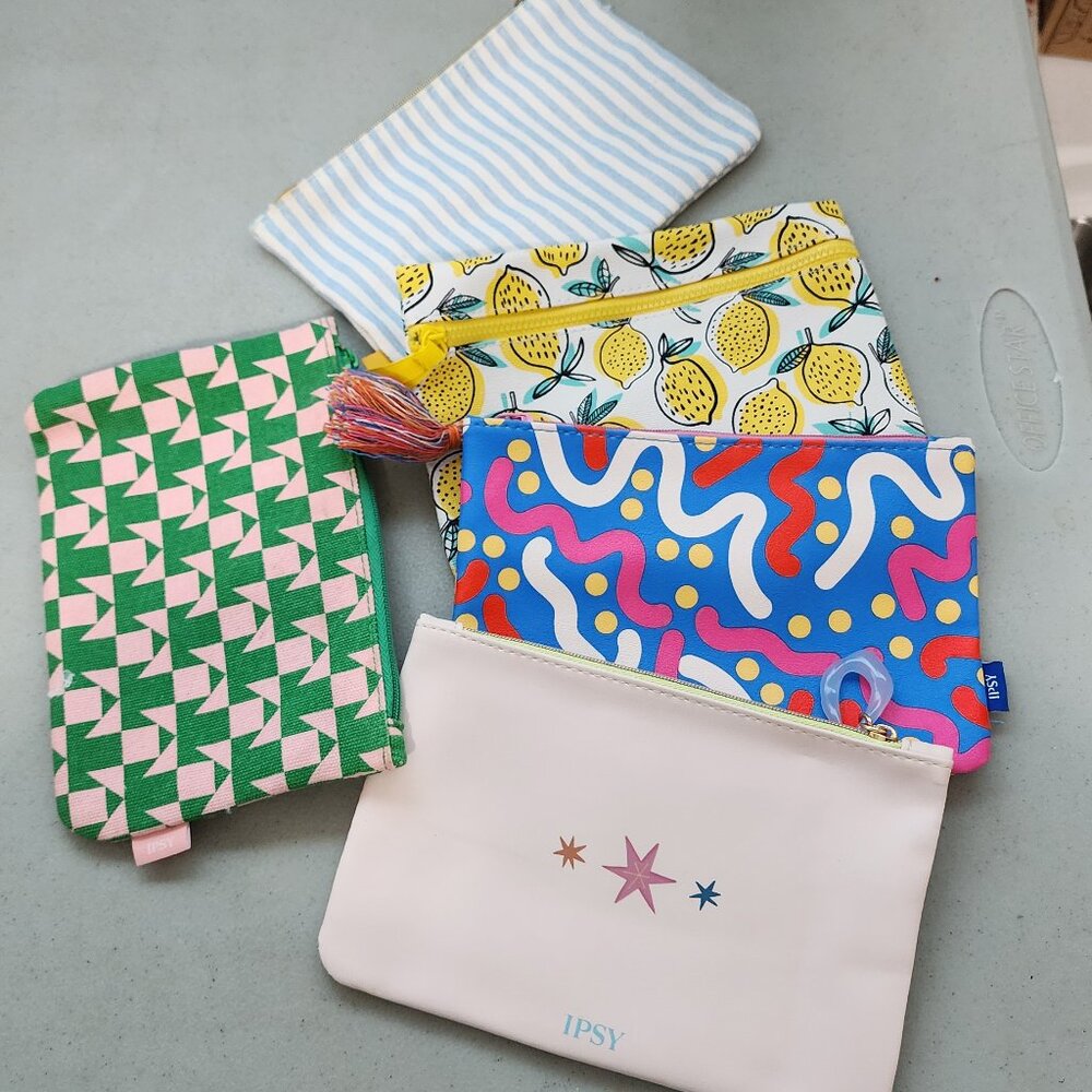 5 Pieces, Ipsy Cosmetic Bags or Pencil Bags